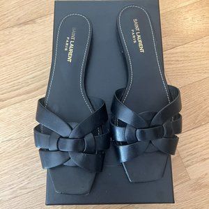 Saint Laurent Tribute Leather Slides 39.5